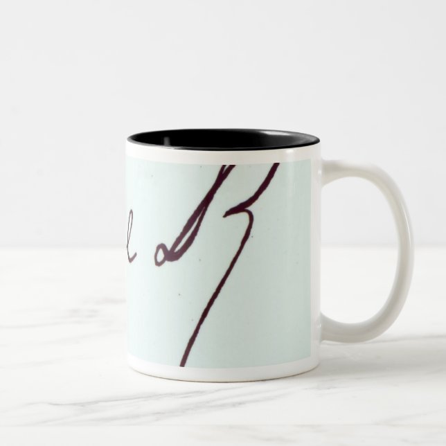 Unterschrift von George II Zweifarbige Tasse (Rechts)