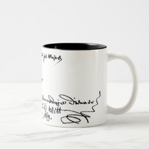 Unterschrift von Johan de Witt Zweifarbige Tasse