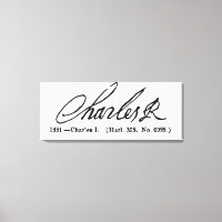 Unterschrift von König Charles I.