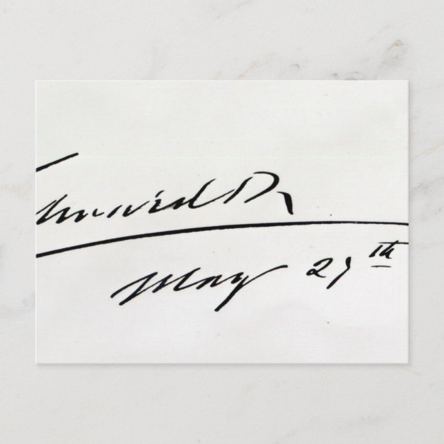 Unterschrift von König Edward VII., 29. Mai 1906 Postkarte (Vorderseite)