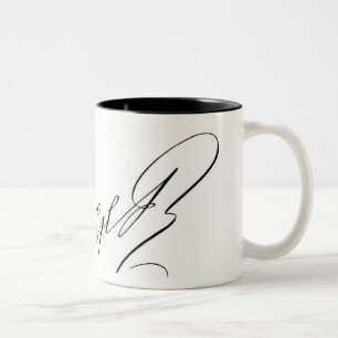 Unterschrift von König George III Zweifarbige Tasse