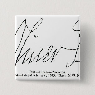Unterschrift von Oliver Cromwell-Lord Protector Button