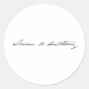 Unterschrift von Suffragette Susan B. Anthony Runder Aufkleber