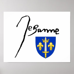 Unterschrift/Wappen von Jeanne d'Arc Poster