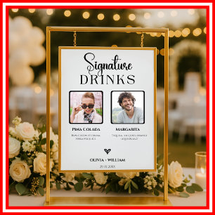 Unterschriften-Drinks-Foto-Hochzeitsbar-Schild Ele Poster