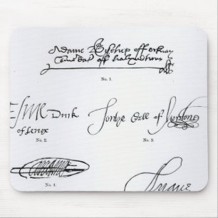 Unterschriften von 16. und 17. Jahrhundert Mousepad