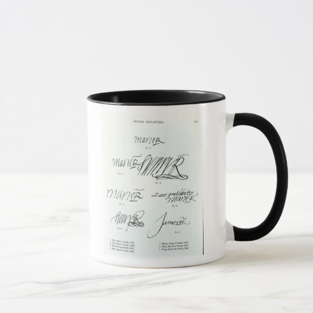 Unterschriften von Mary-Königin der Schotten Tasse (Rechts)