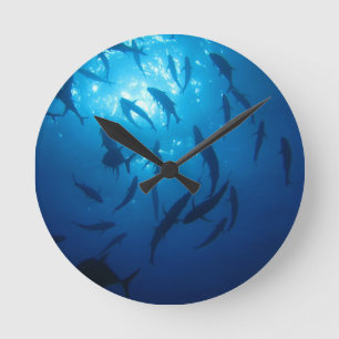 Unterseeboden und Sonnenlicht Runde Wanduhr