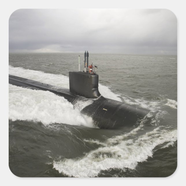 Unterseeboot der Virginia-Klasse Quadratischer Aufkleber (Vorderseite)