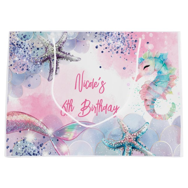 Unterseezauberei Geburtstagsbash Große Geschenktüte (Vorderseite)