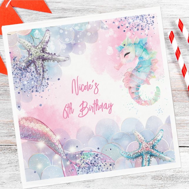 Unterseezauberei Geburtstagsbash Serviette (Von Creator hochgeladen)