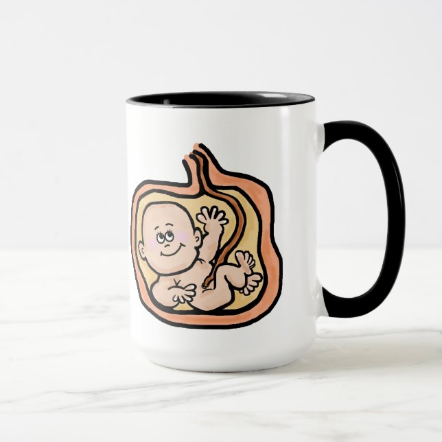 Unterseiten Up Baby in der Geb5rmutter-Tasse --   Tasse (Rechts)