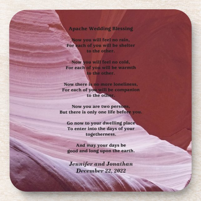 Untersetzer, Apache Wedding Segen, Sandstone Canyo Untersetzer (Vorderseite)