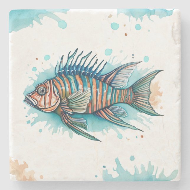 Untersetzer - Aquarellreihe: Seeteufel (Vorderseite)