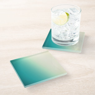 Untersetzer aus aquamarinem und weißem Gradient