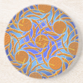 Untersetzer aus blauem und orangefarbenem Stein