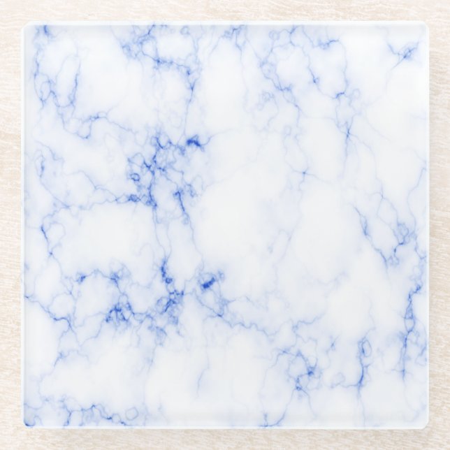 UNTERSETZER AUS BLAUEM UND WEISSEM MARMOR (Vorderseite)
