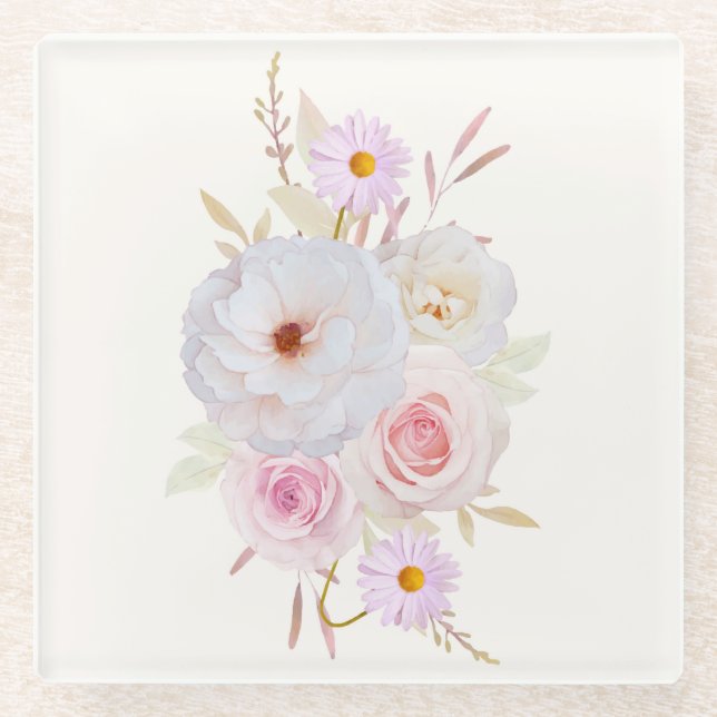 Untersetzer aus Blumenglas (Vorderseite)