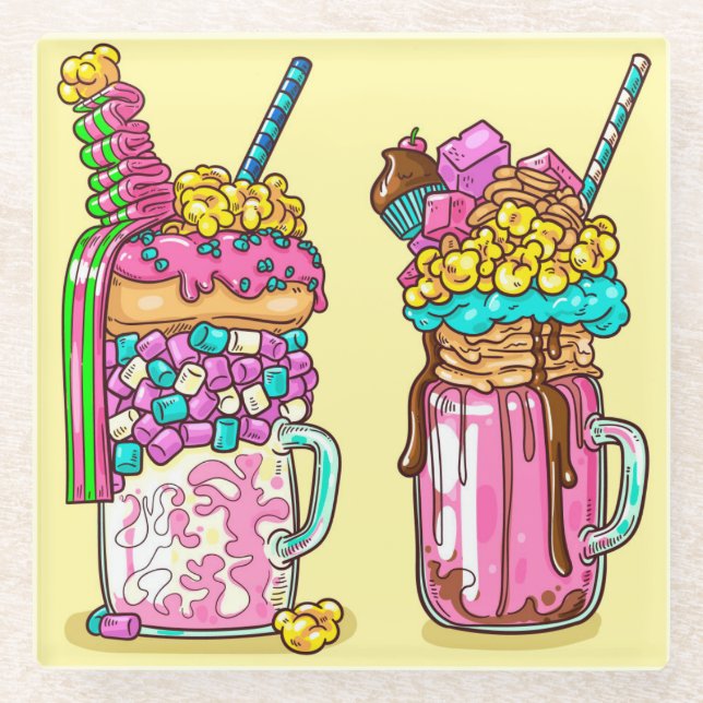 Untersetzer aus farbenfrohen Shakes (Vorderseite)