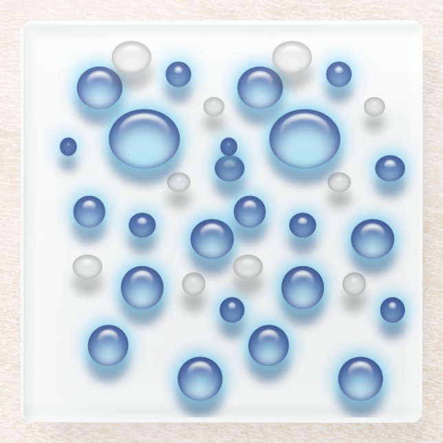Untersetzer aus Glas - 3D-Blasen (Vorderseite)