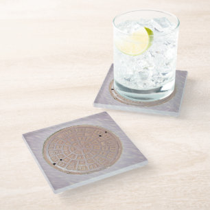 Untersetzer aus Glas - Manhole