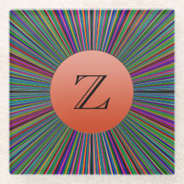 Untersetzer aus Glas mit ColorBurst Monogram Lite,
