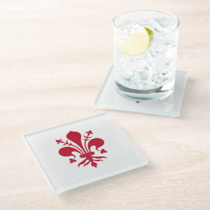 Untersetzer aus Glas mit der Fahne von Florenz, It
