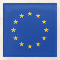 Untersetzer aus Glas mit der Flagge der europäisch