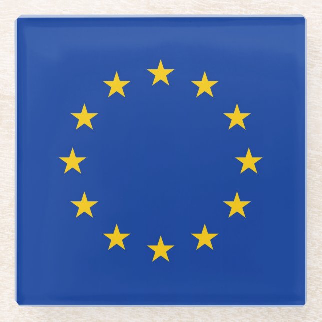 Untersetzer aus Glas mit der Flagge der europäisch (Vorderseite)