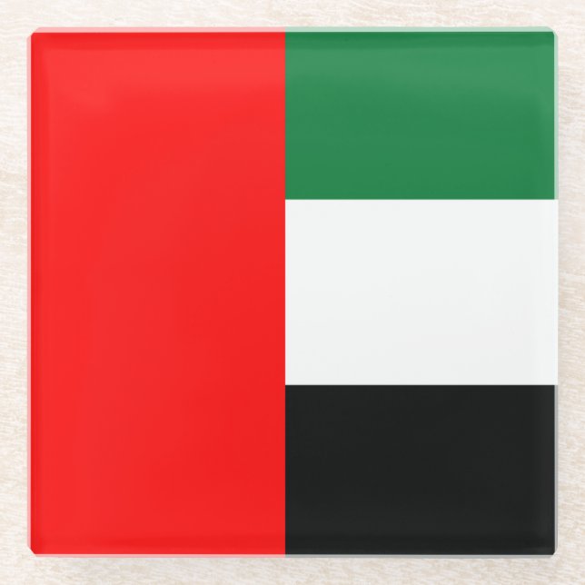 Untersetzer aus Glas mit der Flagge der VAE (Vorderseite)