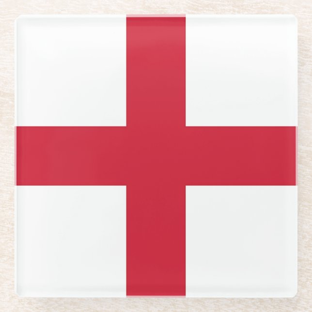 Untersetzer aus Glas mit der Flagge Englands, Vere (Vorderseite)