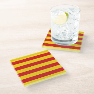 Untersetzer aus Glas mit der Flagge Kataloniens
