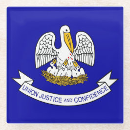 Untersetzer aus Glas mit der Flagge Louisianas, US