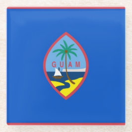 Untersetzer aus Glas mit der Flagge von Guam, USA