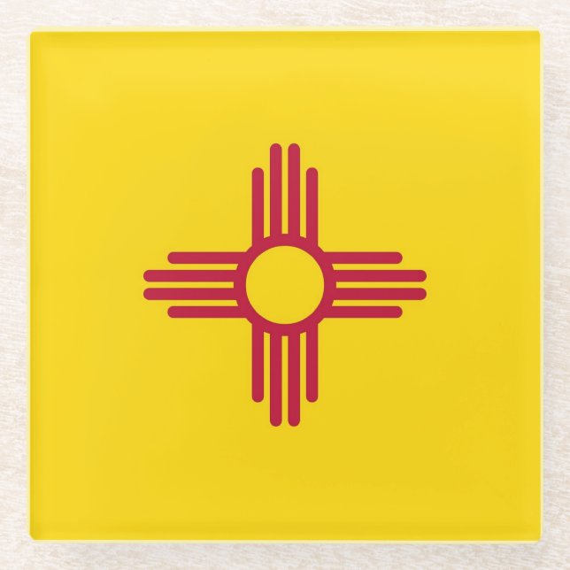 Untersetzer aus Glas mit der Flagge von New Mexico (Vorderseite)