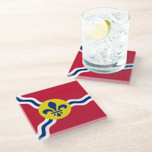 Untersetzer aus Glas mit der Flagge von St. Louis,