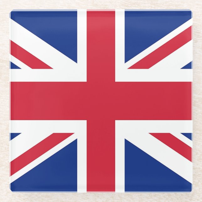 Untersetzer aus Glas mit Flagge des Vereinigten Kö (Vorderseite)