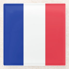 Untersetzer aus Glas mit französischer Flagge
