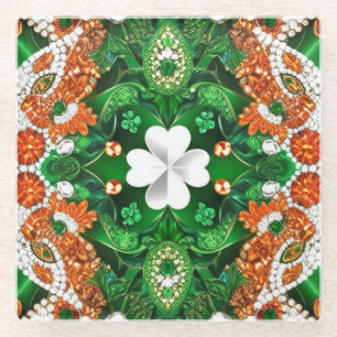 Untersetzer aus Glas mit irischen Farben