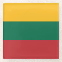 Untersetzer aus Glas mit litauischer Flagge