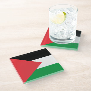 Untersetzer aus Glas mit palästinensischer Flagge
