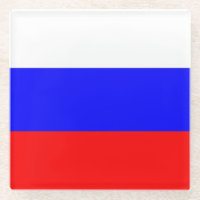 Untersetzer aus Glas mit russischer Flagge