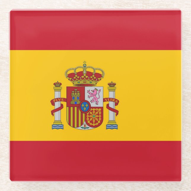 Untersetzer aus Glas mit spanischer Flagge (Vorderseite)