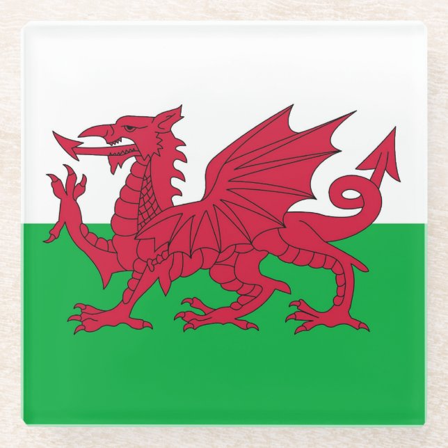 Untersetzer aus Glas mit Wales, Vereinigtes Königr (Vorderseite)