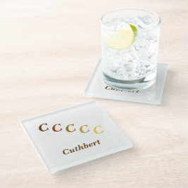Untersetzer aus Glas - Name und Buchstaben (braun)