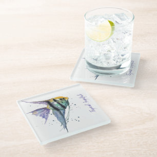 Untersetzer aus Glas — tropischer Nautic Angelfish