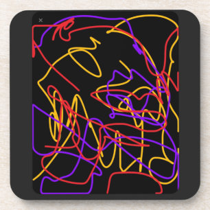 Untersetzer aus hartem Kunststoff Set Neon abstrak