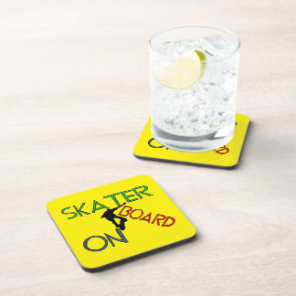 Untersetzer aus hartem Kunststoff - Skater an Bord