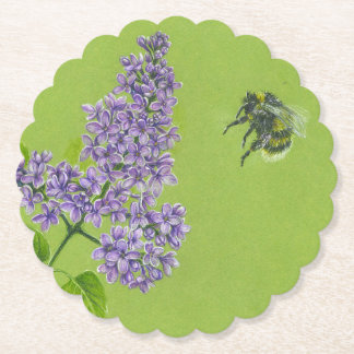 Untersetzer aus Papier mit Lila und Hummel