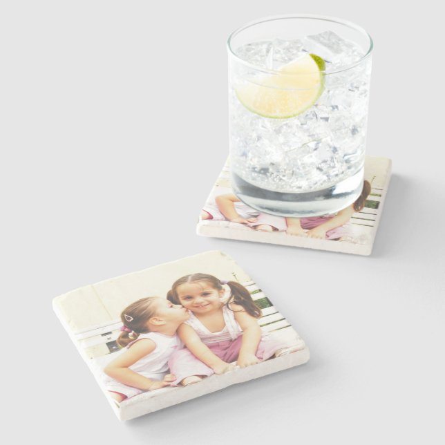 Untersetzer aus personalisiertem Foto. Mach dein e (Seitenansicht)
